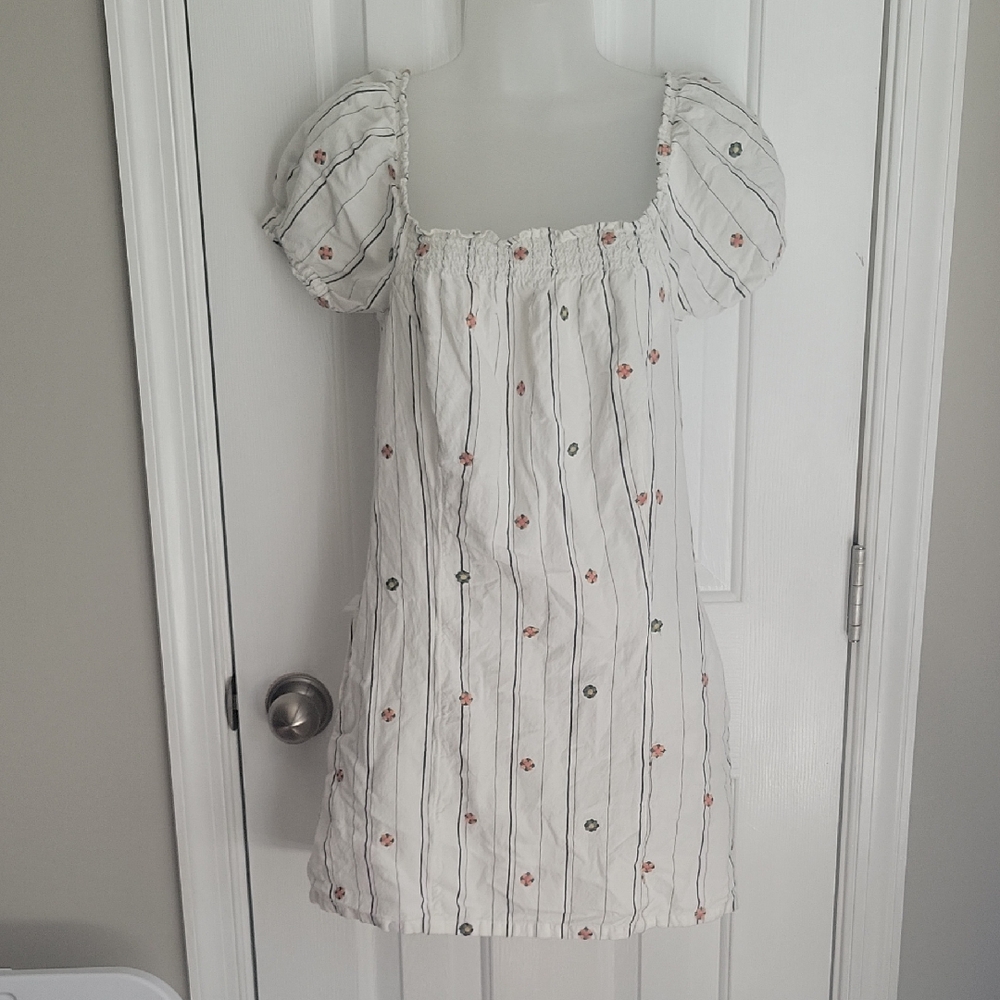O'Neill White Puff Sleeve Sundress